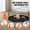 8 Panels Foldable Metal Dog Exercise Pen Playpen with Bottom Pad, 24" H, Indoor Outdoor for Small Medium Pets