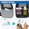 FluffyDream Pet Carrier Backpack for Lg Sm Cats Dogs Puppies, Safety Features, Cushion Back Support for Travel Hiking Outdoor Use Black