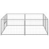 Dog Kennel Silver 43.1 sq ft Steel