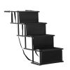 Foldable Metal Dog Steps for Large Dogs; 4-Level Non-Slip Pet Stair Ramp for Cars and SUV; High Beds; Trucks; Black