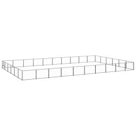 Dog Kennel Black 645.8 sq ft Steel