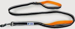 Double-handle reflective dog leash nighttime walking