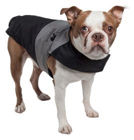 Touchdog Lightening-Shield Waterproof 2-in-1 Convertible Dog Jacket w/ Blackshark technology (Color (TD): Black, Size (TD): Large)
