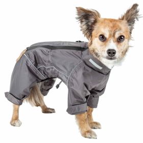 Dog Helios 'Hurricanine' Waterproof And Reflective Full Body Dog Coat Jacket W/ Heat Reflective Technology (Color: Grey, Size: X-Small)