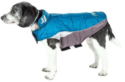 Helios Hurricane-Waded Plush 3M Reflective Dog Coat w/ Blackshark technology (Size: small, Color (DH): Blue)