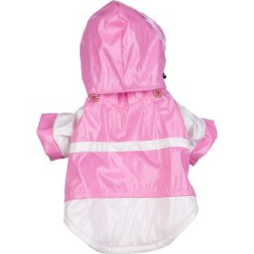 Two-Tone Pvc Waterproof Adjustable Pet Raincoat (Size: small)