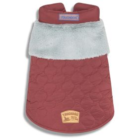 Touchdog 'Furrost-Bite' Fur and Fleece Fashion Dog Jacket (Color: Red, Size: large)