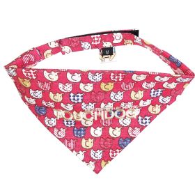Touchdog 'Bad-to-the-Bone' Elephant Patterned Fashionable Velcro Bandana (Color: Red, Size: medium)