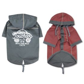 Touchdog 'Cloudburst' Waterproof Reversible Dog Raincoat (Color: Grey, Size: small)