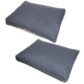 Touchdog 'Hushky' Water-Resistant Premium Rectangular Raised Dog Mat (Color: Charcoal Grey, Size: small)