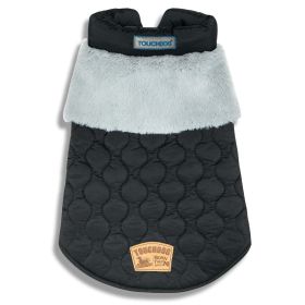 Touchdog 'Furrost-Bite' Fur and Fleece Fashion Dog Jacket (Color: Black, Size: medium)