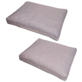 Touchdog 'Hushky' Water-Resistant Premium Rectangular Raised Dog Mat (Color: Grey, Size: small)