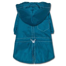 Touchdog Split-Vent Designer Waterproof Dog Raincoat (Color: Blue, Size: small)