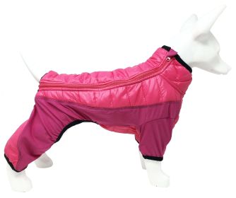 Pet Life 'Aura-Vent' Lightweight 4-Season Stretch and Quick-Dry Full Body Dog Jacket (Color: Pink, Size: medium)
