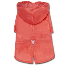Touchdog Split-Vent Designer Waterproof Dog Raincoat (Color: Red, Size: large)