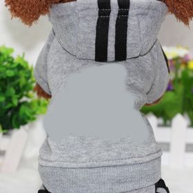 Sporty Dog Hoodie Cotton (Color: Grey, Size: S)