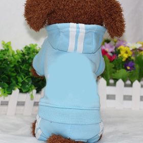 Sporty Dog Hoodie Cotton (Color: Light Blue, Size: L)