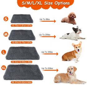 Dog Bed Soft Plush Cushion Cozy Warm Pet Crate Mat Dog Carpet Mattress with Long Plush for S M Dogs (Size: XL)