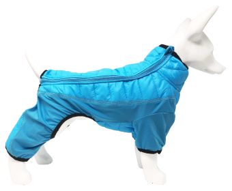 Pet Life 'Aura-Vent' Lightweight 4-Season Stretch and Quick-Dry Full Body Dog Jacket (Color: Blue, Size: medium)