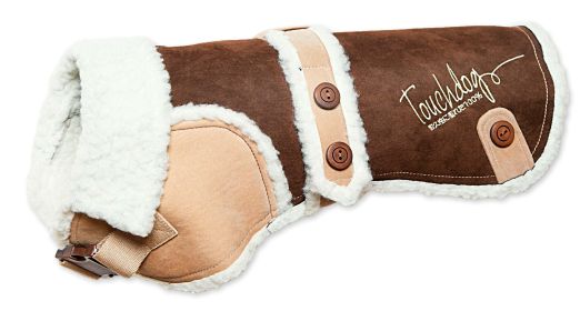 Touchdog Original Sherpa-Bark Designer Fashion-Forward Dog Coat (Size: large)