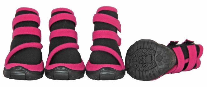 Performance-Coned Premium Stretch Supportive Pet Shoes - Set Of 4 (Size (PL): Medium, Color (PL): Pink)