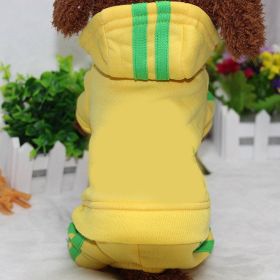 Sporty Dog Hoodie Cotton (Color: Yellow, Size: S)
