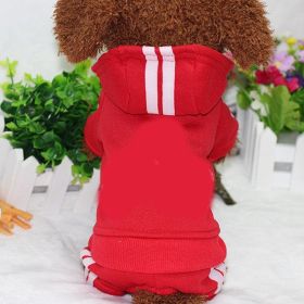 Sporty Dog Hoodie Cotton (Color: Red, Size: M)
