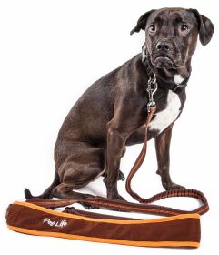 Pet Life 'Free-Fetcher' Hands Free Over-The-Shoulder Shock Absorbent Dog Leash (Color: Brown, Size: small)