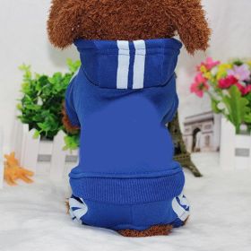 Sporty Dog Hoodie Cotton (Color: Dark Blue, Size: L)