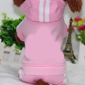 Sporty Dog Hoodie Cotton (Color: Pink, Size: XL)