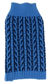 Harmonious Dual Color Weaved Heavy Cable Knitted Fashion Designer Dog Sweater (Size: small)