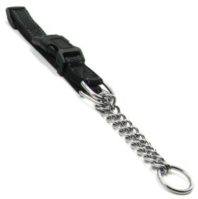 Pet Life 'Tutor-Sheild' Martingale Safety and Training Chain Dog Collar (Color: Black, Size: small)