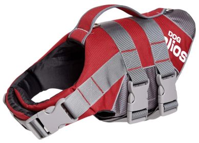 Helios Splash-Explore Outer Performance 3M Reflective and Adjustable Buoyant Dog Harness and Life Jacket (Size: small, Color (DH): Red)