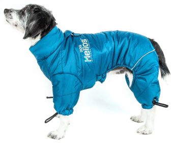 Helios Thunder-crackle Full-Body Waded-Plush Adjustable and 3M Reflective Dog Jacket (Size: large, Color (DH): Blue)