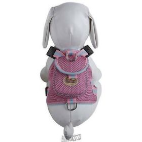 Mesh Pet Harness With Pouch (Color: Pink (PL), Size: Large (PL))