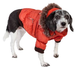 Metallic Fashion Pet Parka Coat (Size (PL): Small, Color (PL): Orange)
