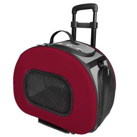 Tough-Shell Wheeled Collapsible Final Destination Pet Carrier (Color (PL): Red)